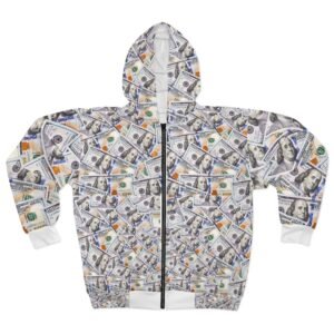Money Design Unisex Zip Hoodie | Cash Hoody