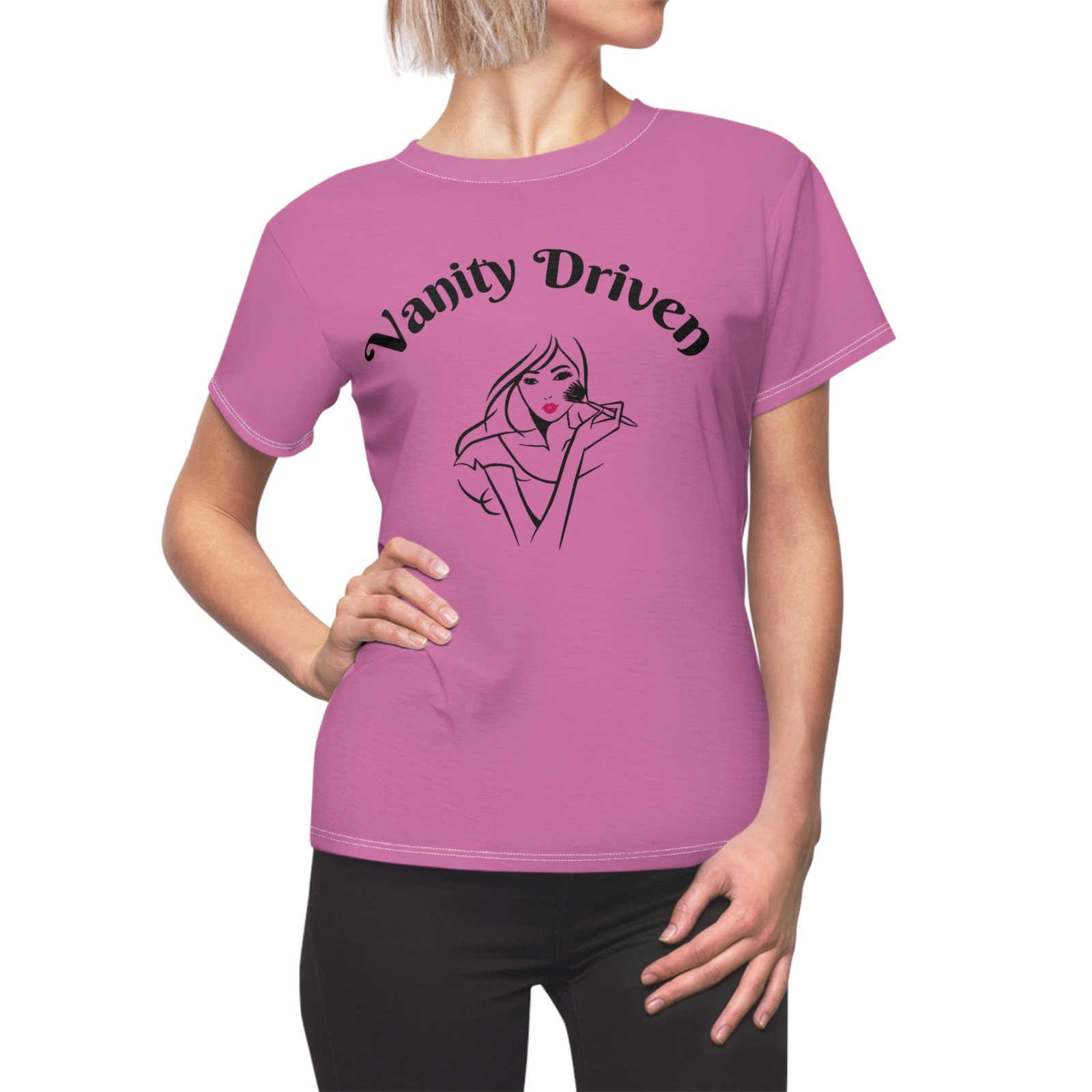 Vanity Driven Women's Tee Shirt, Stylish Graphic Top, Chic Casual Wear, Gift for Fashion Lovers, Beautiful Statement T-Shirt