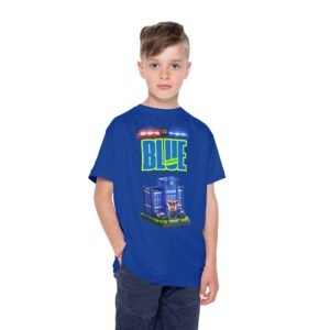 Blue Pigs Kids T-Shirt, Fun Police Pig Design, Birthday Gift, Playtime Apparel, Blue Pigs Cop Tee Shirt For Kids