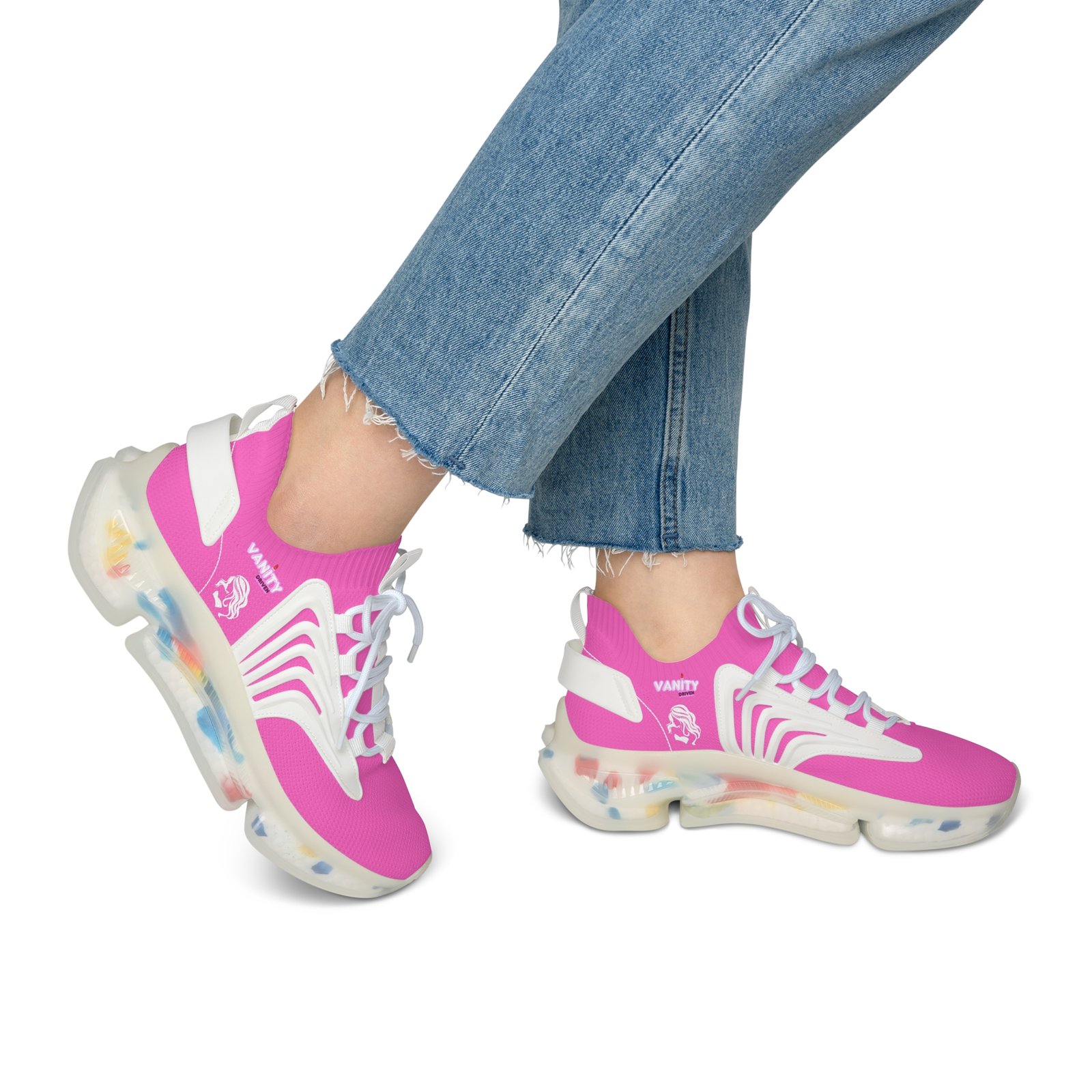 Vanity Driven Brand Pink Mesh Women's Sneakers — Lightweight Breathable Athletic Shoes