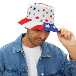 Land Of The Free Amercian Bucket Hat (AOP), Home Of The Brave USA Hat, United States Of America Fisherman Hat