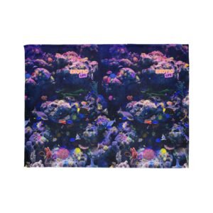Exotic Life Nightscape Aqua Blanket — Vibrant Purple Aquarium Comforter