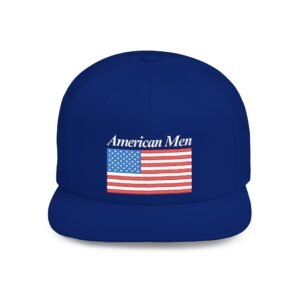 American Men Brand Flag Snapback Hat - Embroidered American Flag & Stitched Lettering