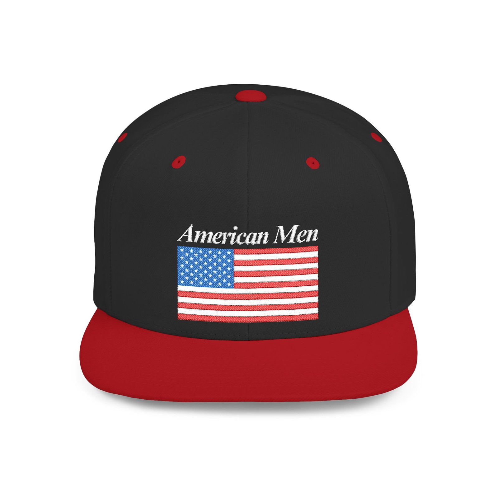 American Men Brand Flag Snapback Hat - Embroidered American Flag & Stitched Lettering - Image 29