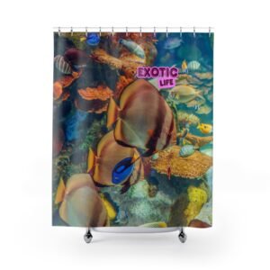 Exotic Life Tropical Fish Shower Curtain | Vibrant Coral Reef Bathroom Décor