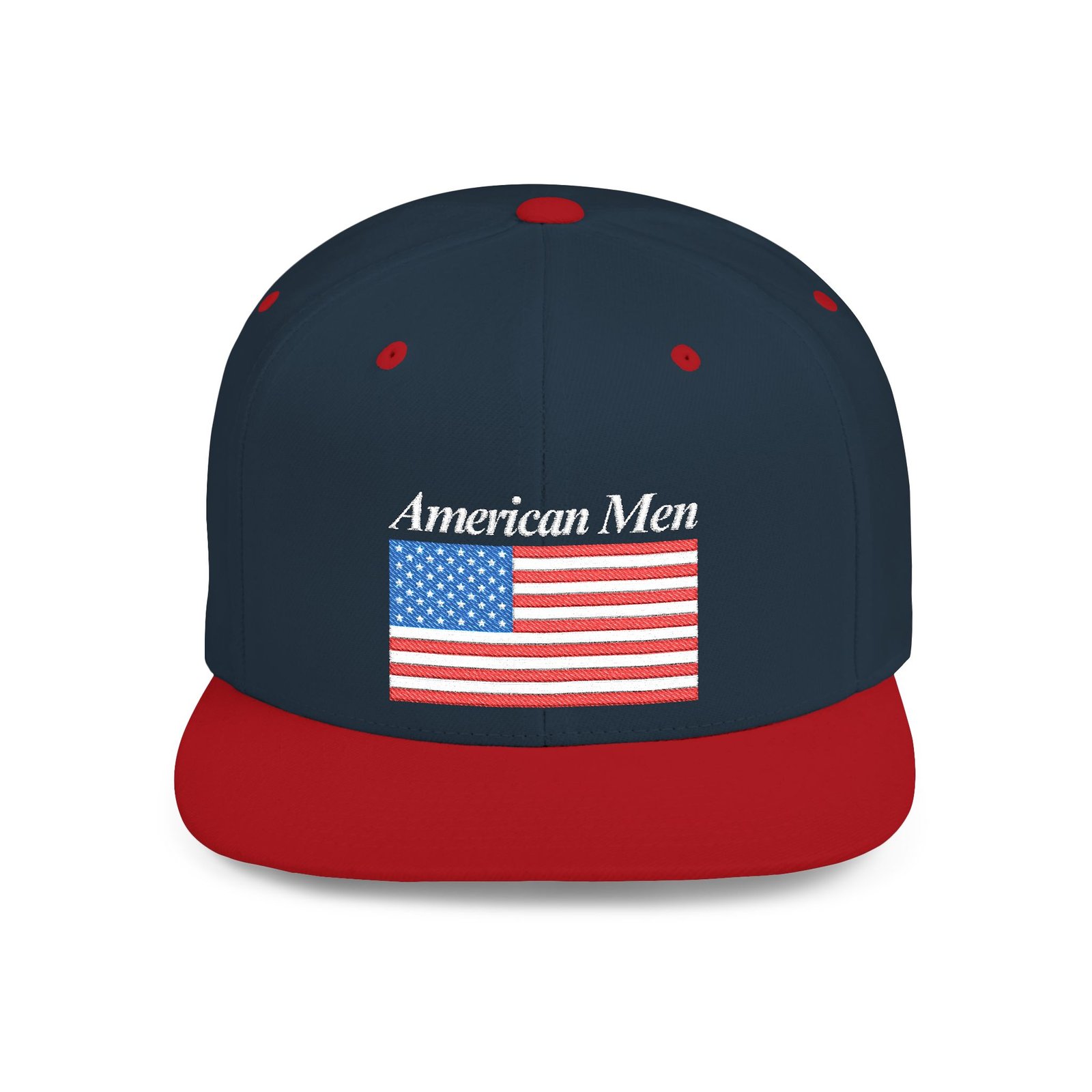 American Men Brand Flag Snapback Hat - Embroidered American Flag & Stitched Lettering - Image 17