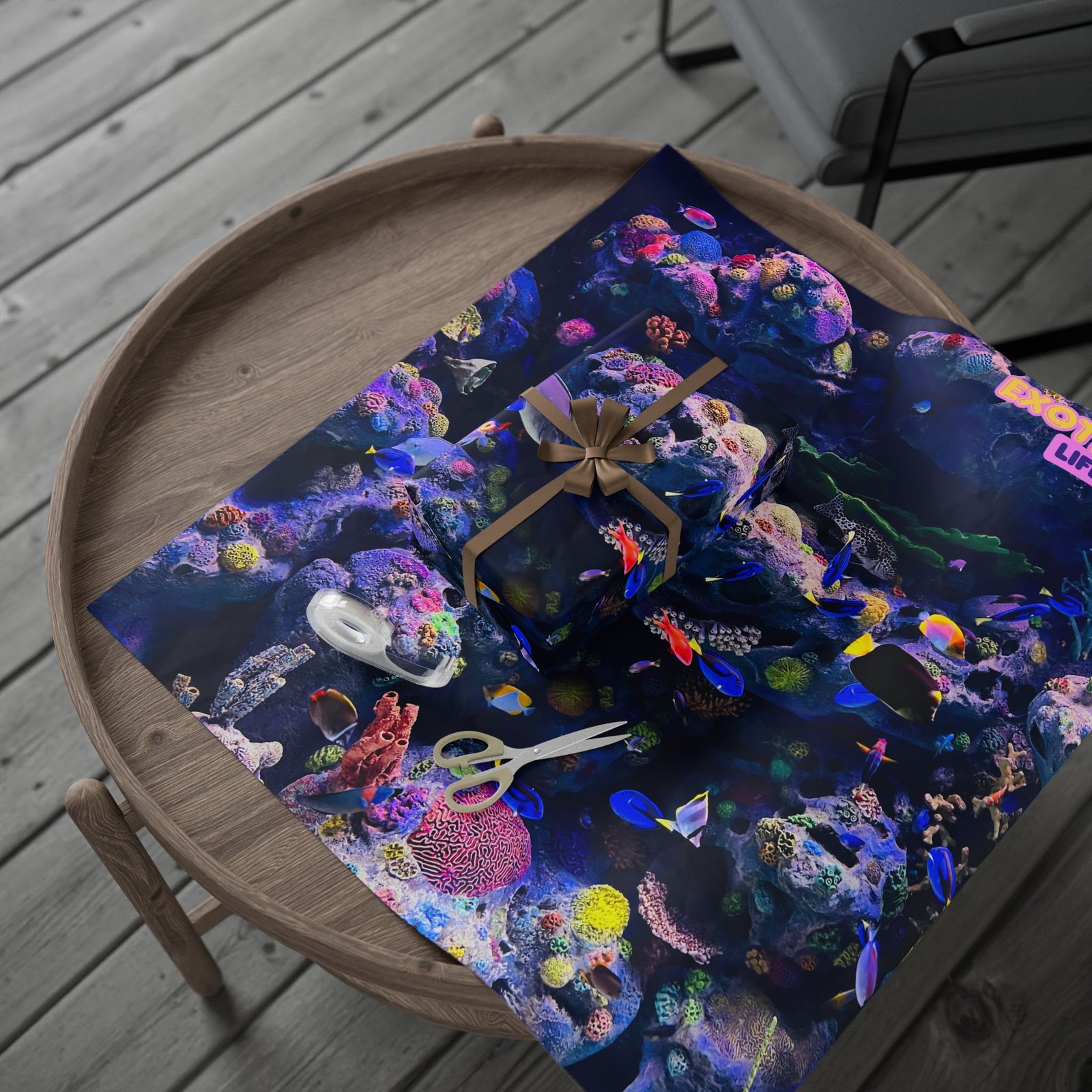Exotic Life Coral Reef Wrapping Paper — Vibrant Underwater Gift Wrap - Image 4