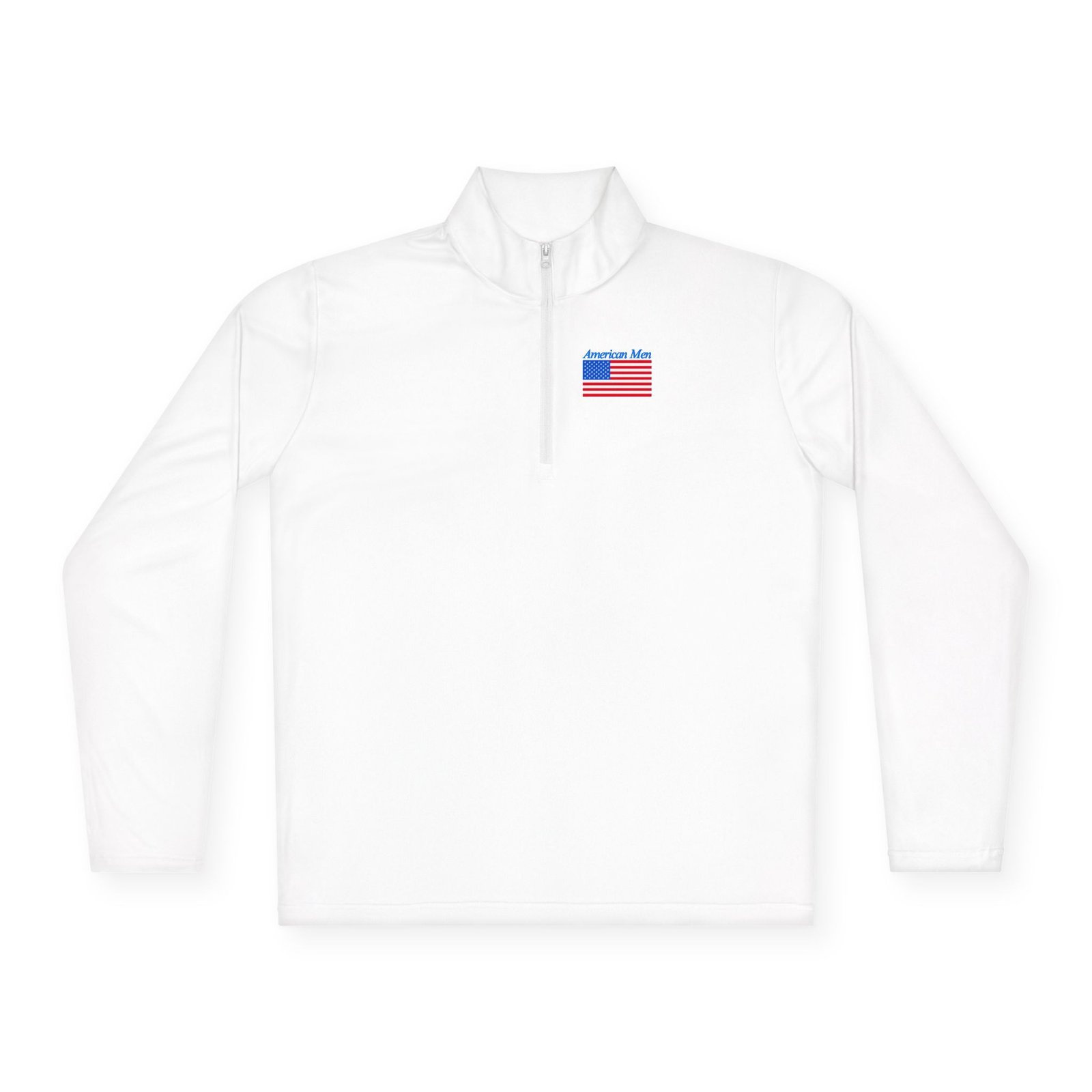 American Men Branded Quarter-Zip Pullover — Embroidered American Men Letters And American Flag - Image 21