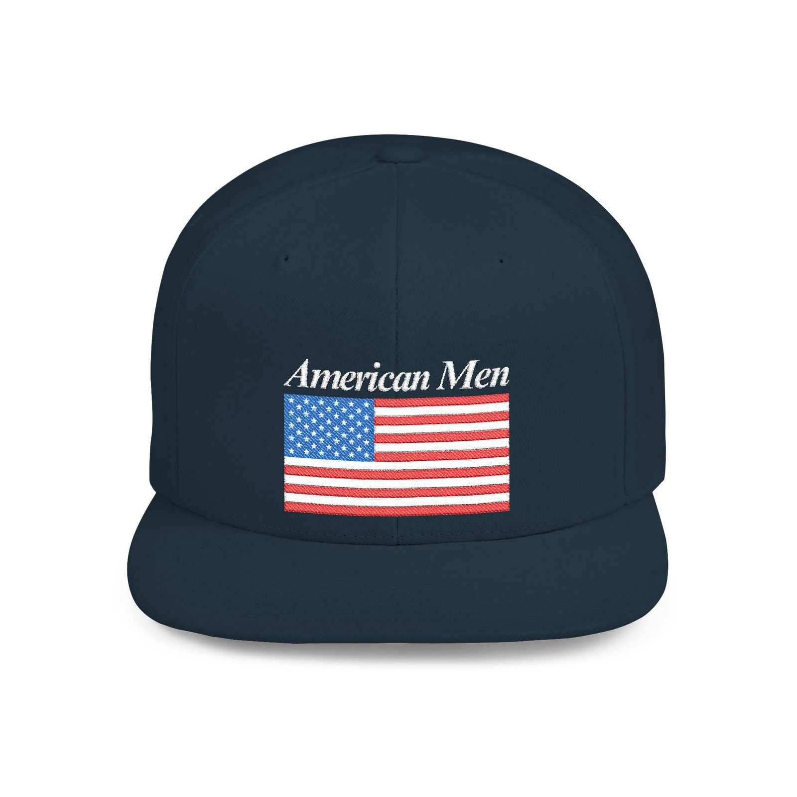 American Men Brand Flag Snapback Hat - Embroidered American Flag & Stitched Lettering - Image 5