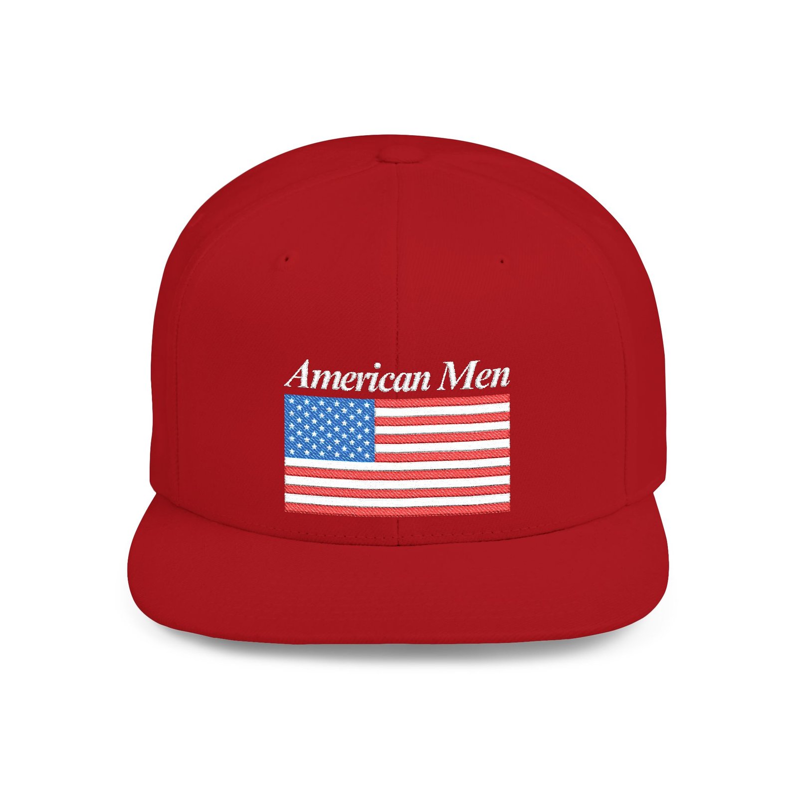 American Men Brand Flag Snapback Hat - Embroidered American Flag & Stitched Lettering - Image 25
