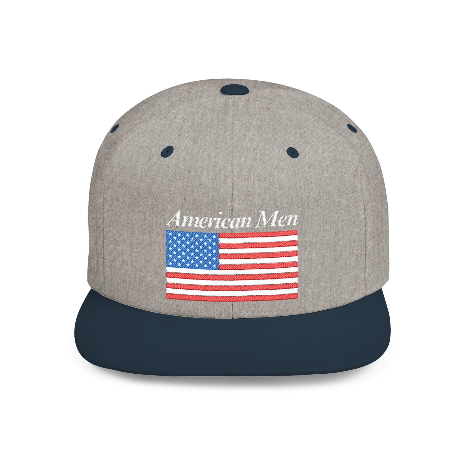 American Men Brand Flag Snapback Hat - Embroidered American Flag & Stitched Lettering - Image 9