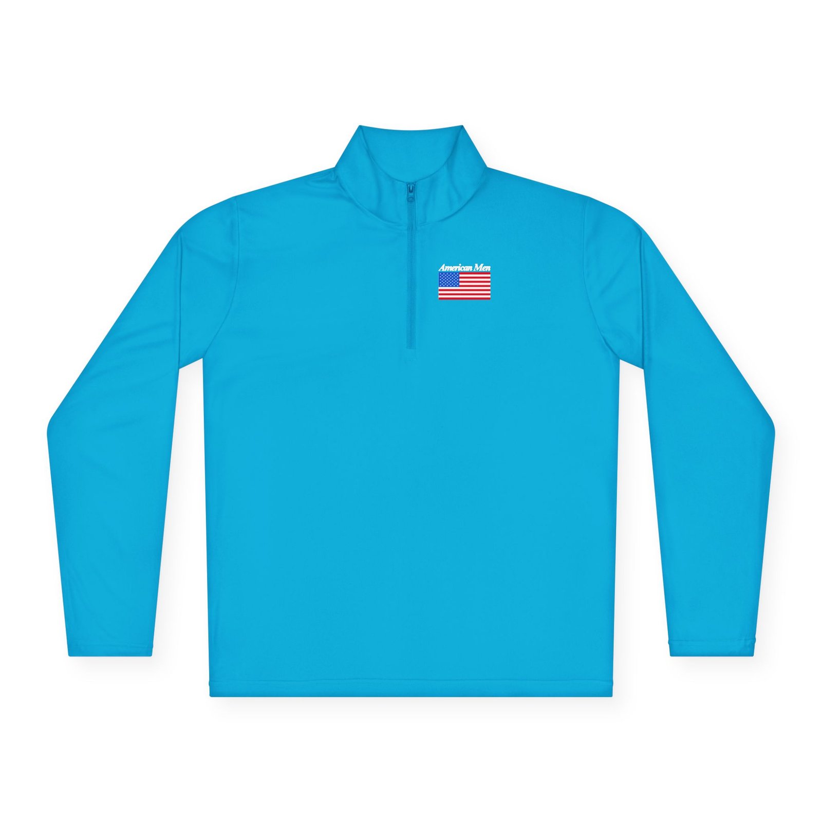 American Men Branded Quarter-Zip Pullover — Embroidered American Men Letters And American Flag - Image 9