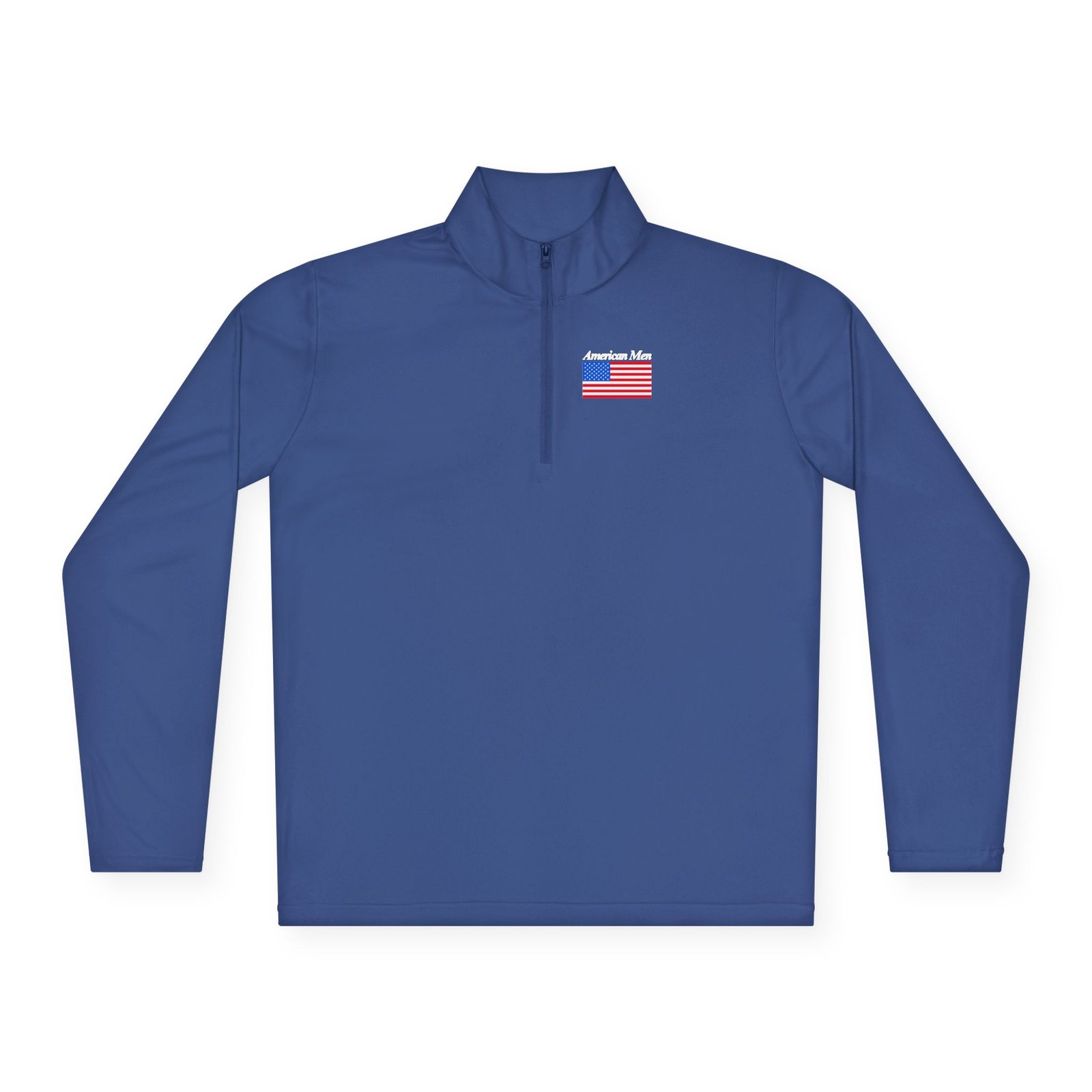 American Men Branded Quarter-Zip Pullover — Embroidered American Men Letters And American Flag - Image 12