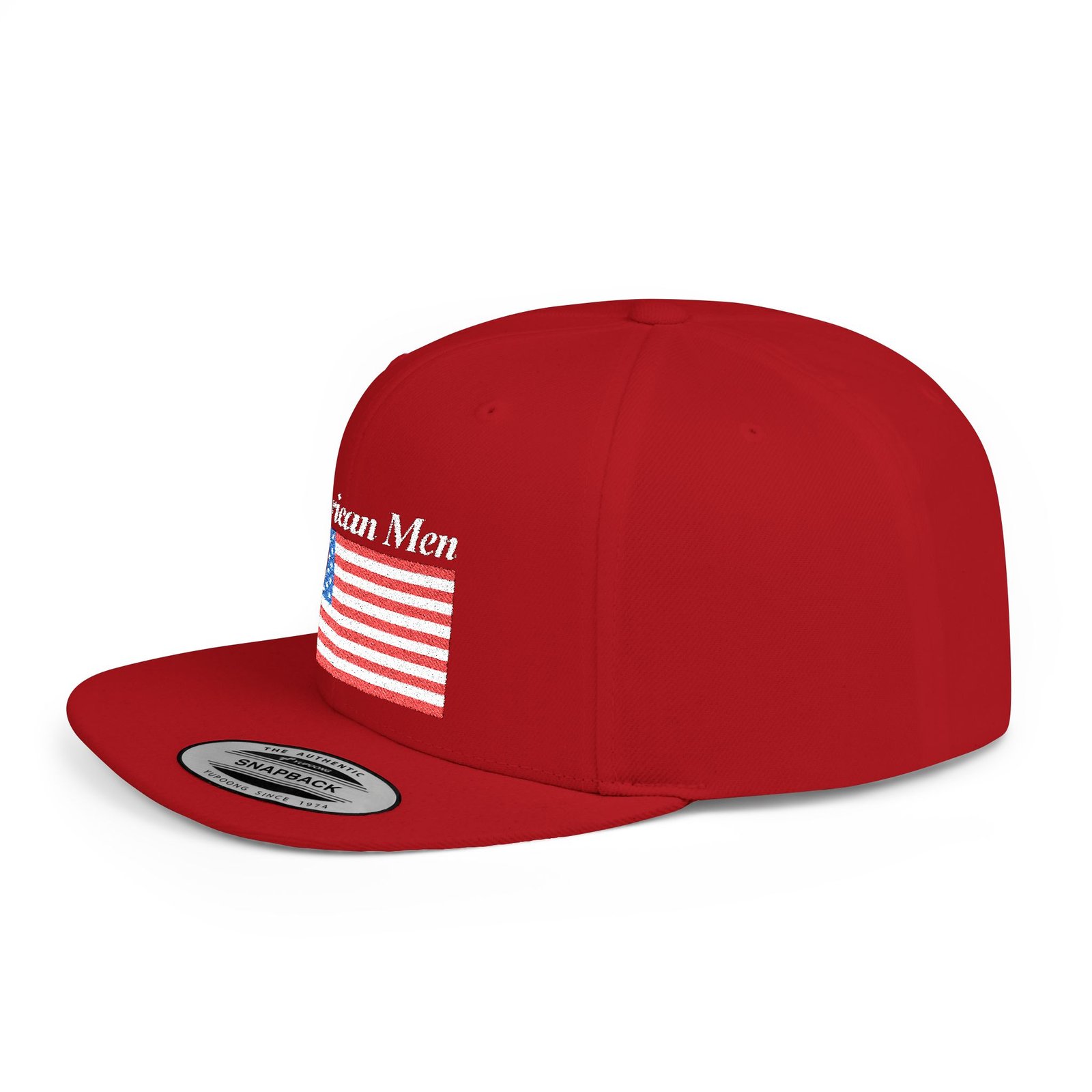 American Men Brand Flag Snapback Hat - Embroidered American Flag & Stitched Lettering - Image 27