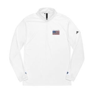 Adidas - American Men Embroidered Quarter-Zip Pullover — White Adidas® Performance Top